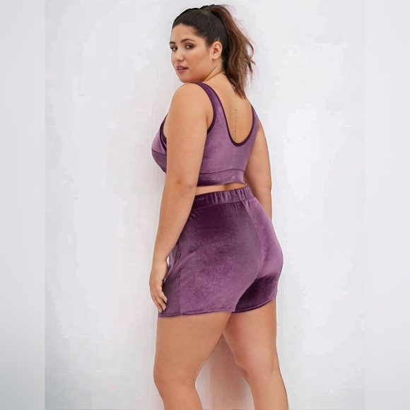 Torrid purple velvet NWT lounge - workout set size 3 ( 22/24) - Picture 4 of 13